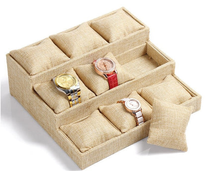 Ice Flower Velvet Small Pillow Plate 12-grid Stall Bracelet Bracelet String Storage Box Stall Props Jewelry Watch Display Plate