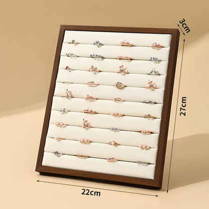 Black Walnut Vertical Ring Stud Earrings Display Stand