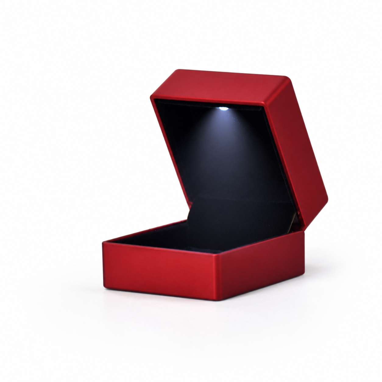 Red Plastic LED Ring Box with Black Velvet Interior – Jeweller Buy