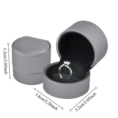 Cajas para anillos de PU gris, precio por 12 piezas