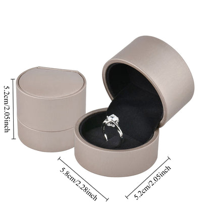 Cajas para anillos de PU color champán, precio por 12 unidades