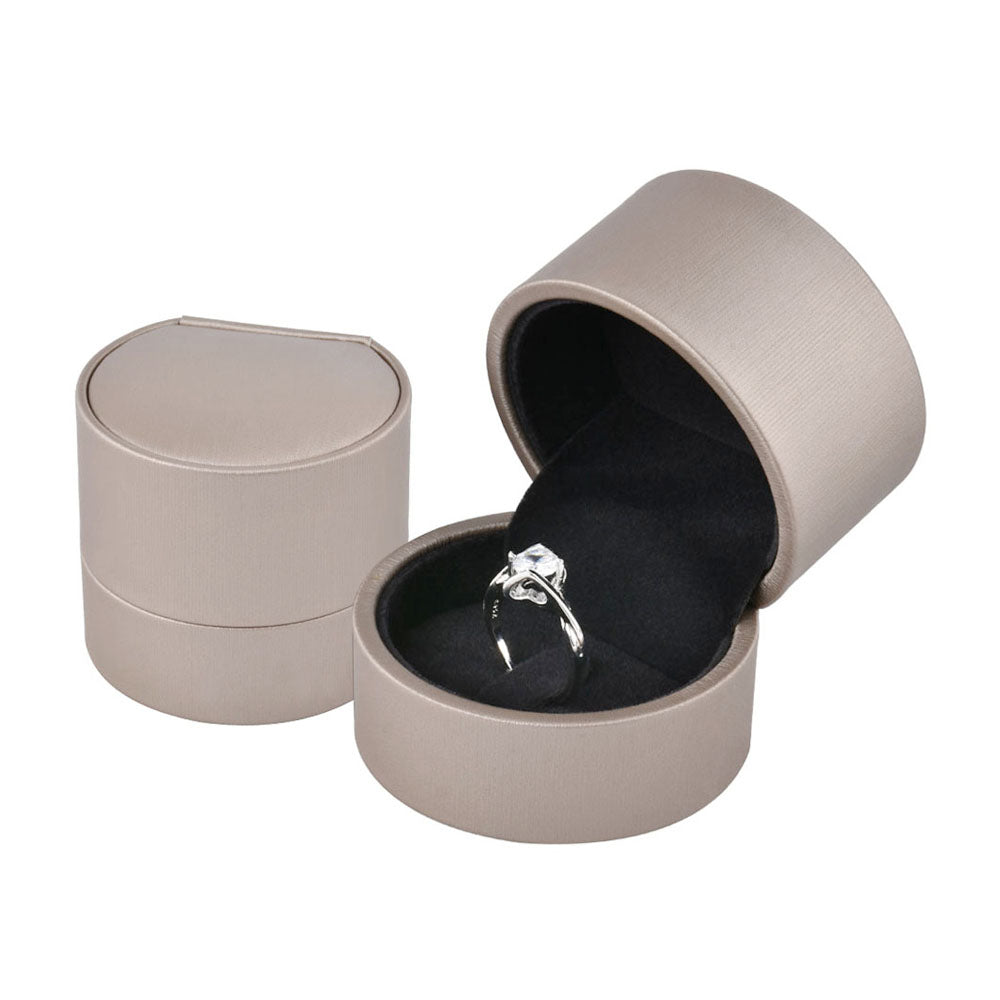 Cajas para anillos de PU color champán, precio por 12 unidades