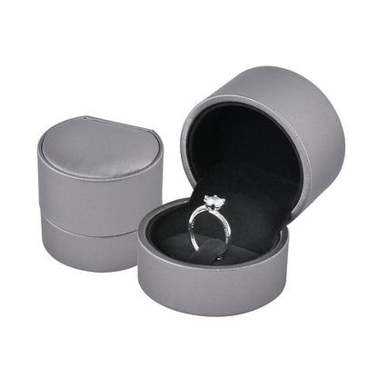 Cajas para anillos de PU gris, precio por 12 piezas