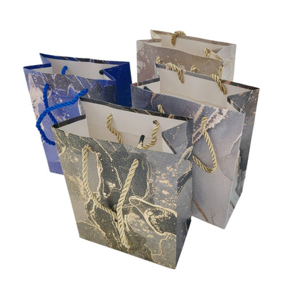 12 pcs Multi-color Fashionable Golden Pattern Printed Paper Bag with Drawstring