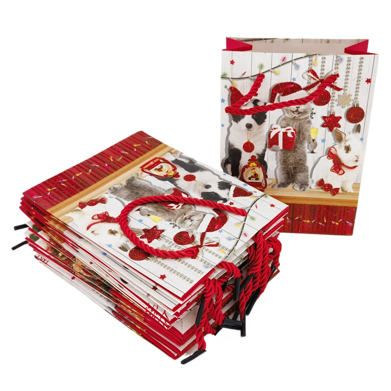 12 pcs Christmas Holiday Paper Gift Bags