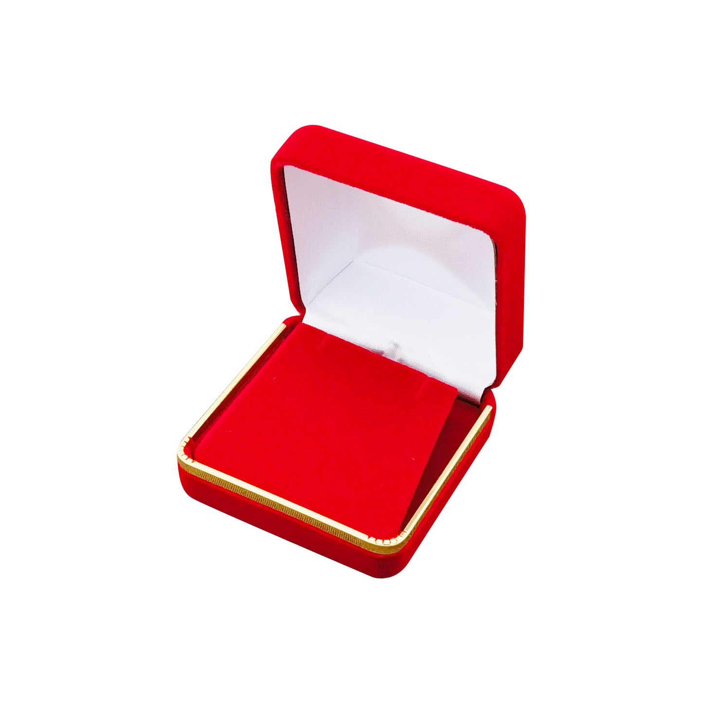 Cajas para anillos de terciopelo negro con borde dorado, precio por 12 piezas
