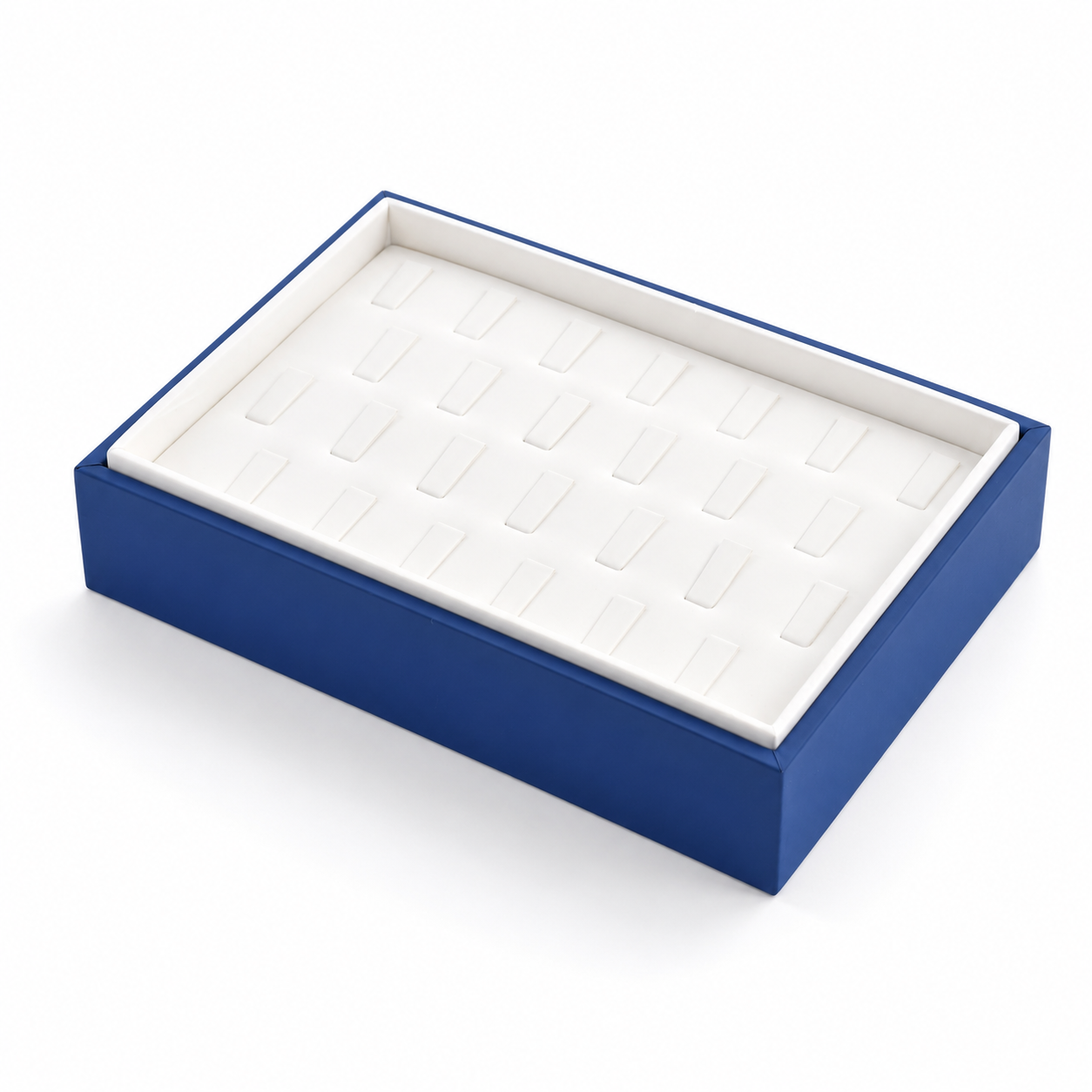 Blue 26-Slot Ring Display Tray with White Insert – Jeweller Buy