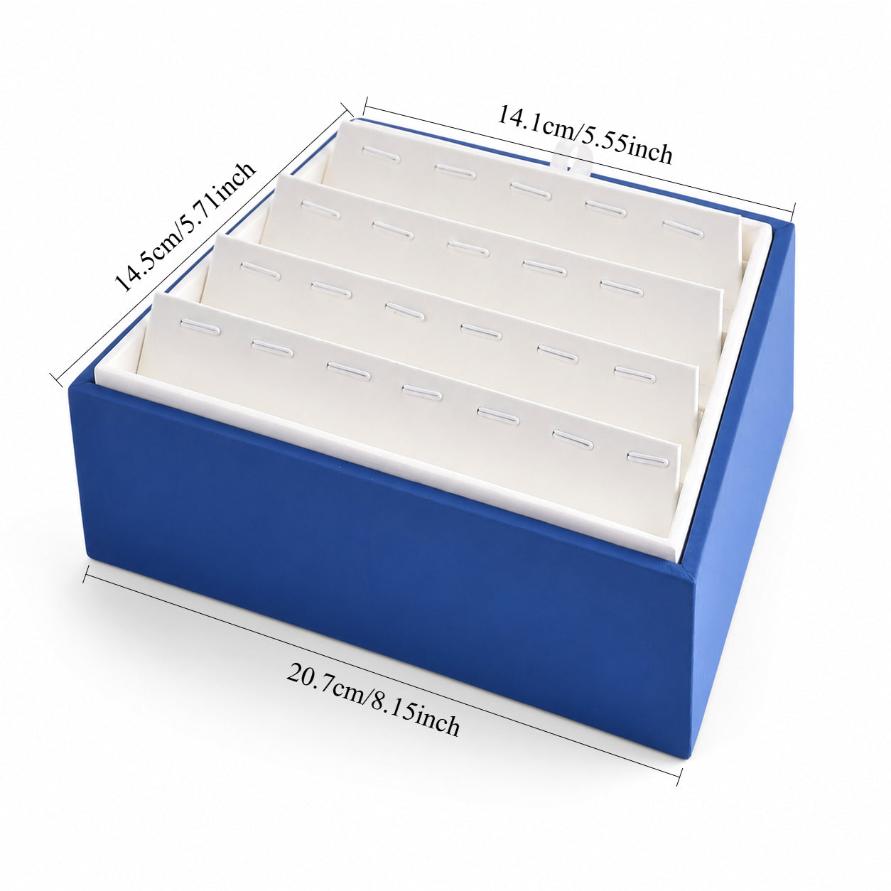 Compact pendant presentation tray measuring 20.7 by 14.5 cm