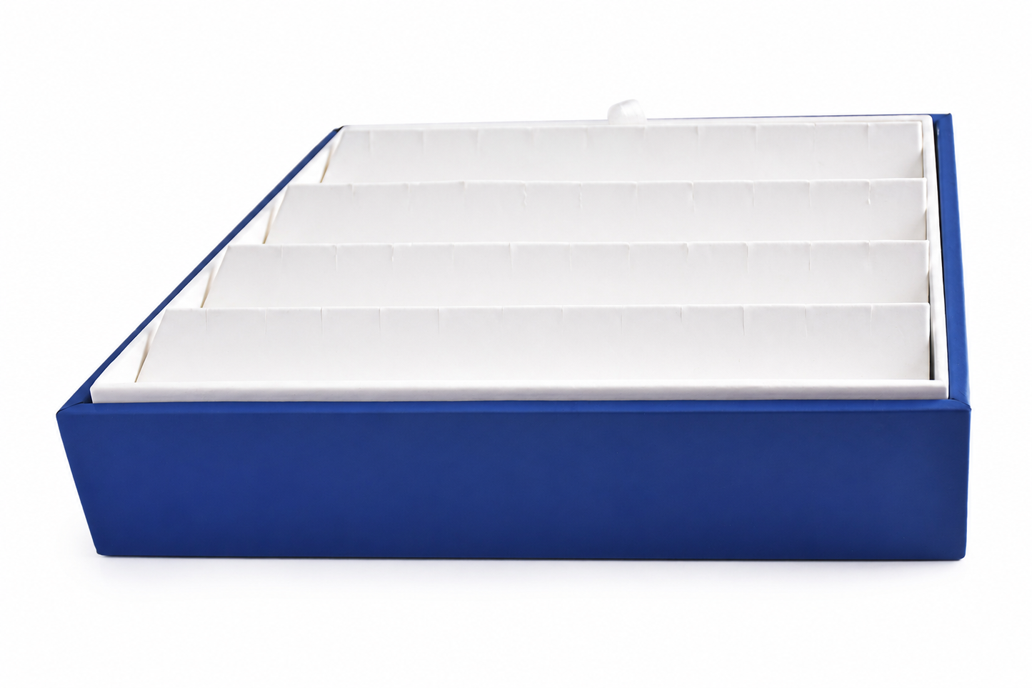 Blue and white earring holder tray for 20 pairs of stud and small drop earrings