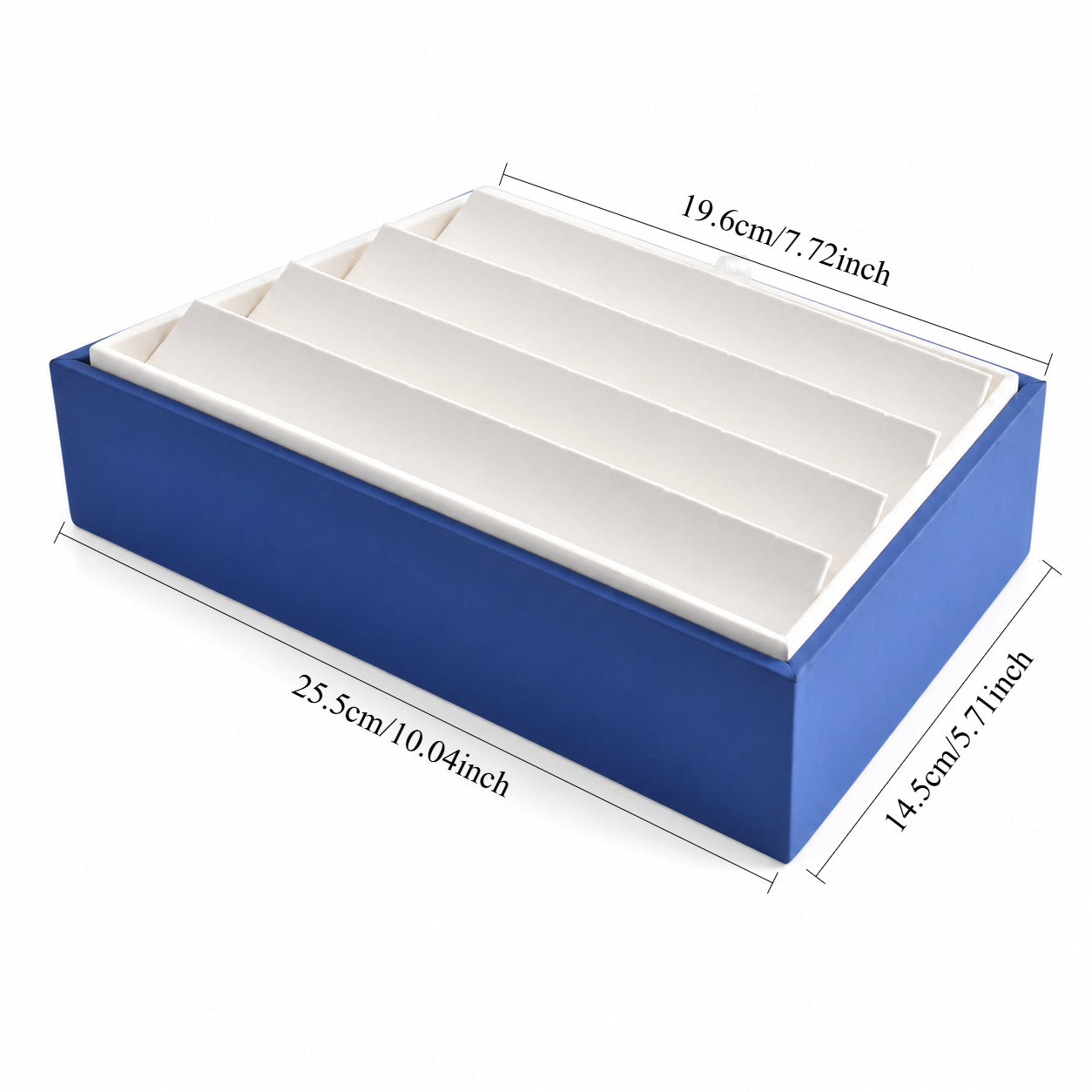 Tiered earring presentation tray measuring 25.5 by 14.5 cm