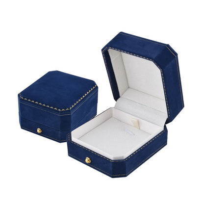 Cajas de lujo para pendientes con colgante y cubierta de terciopelo azul, precio por 12 piezas