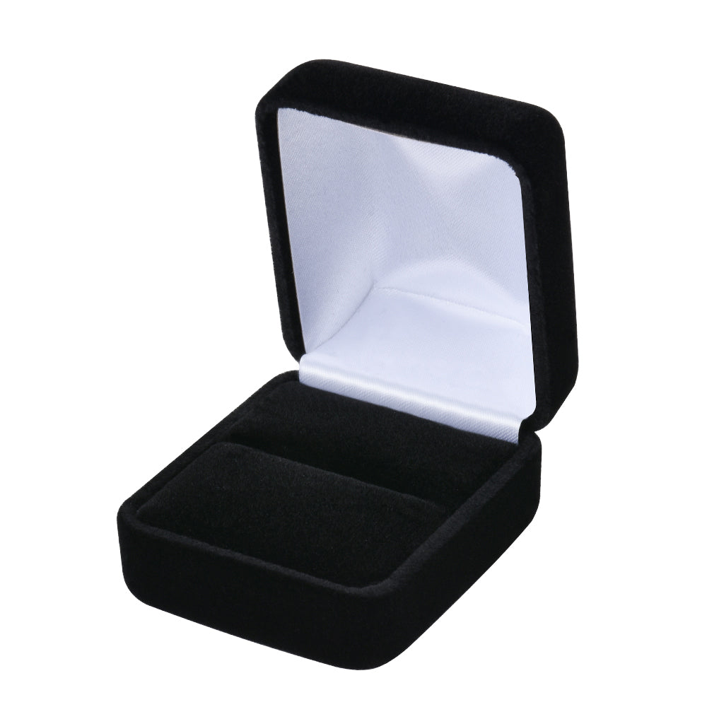 12PCS (YR3-BK) Black Velvet Ring Boxes