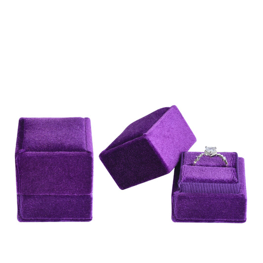Purple Fashion Small Square Velvet Boxes