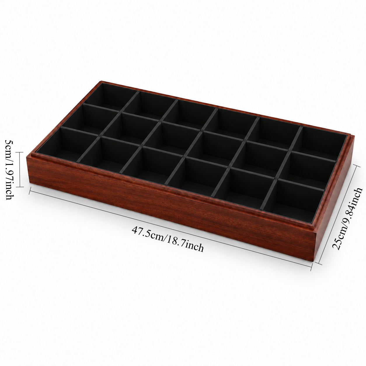 18-Compartment Wooden Watch Display Tray with Black Interior – Jeweller Buy