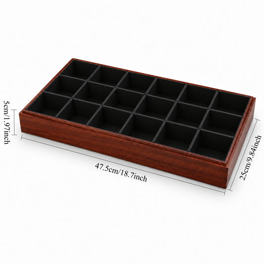 Wooden watch and bracelet tray measuring 47.5 × 25 × 5 cm