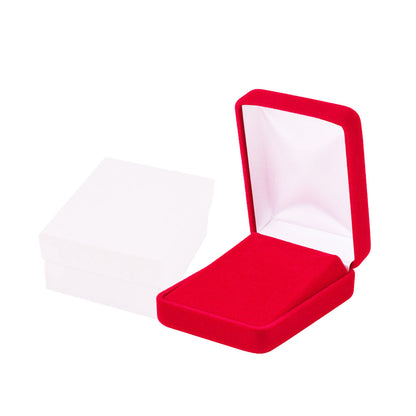 Cajas de terciopelo rojo para collares y pendientes, precio por 12 unidades