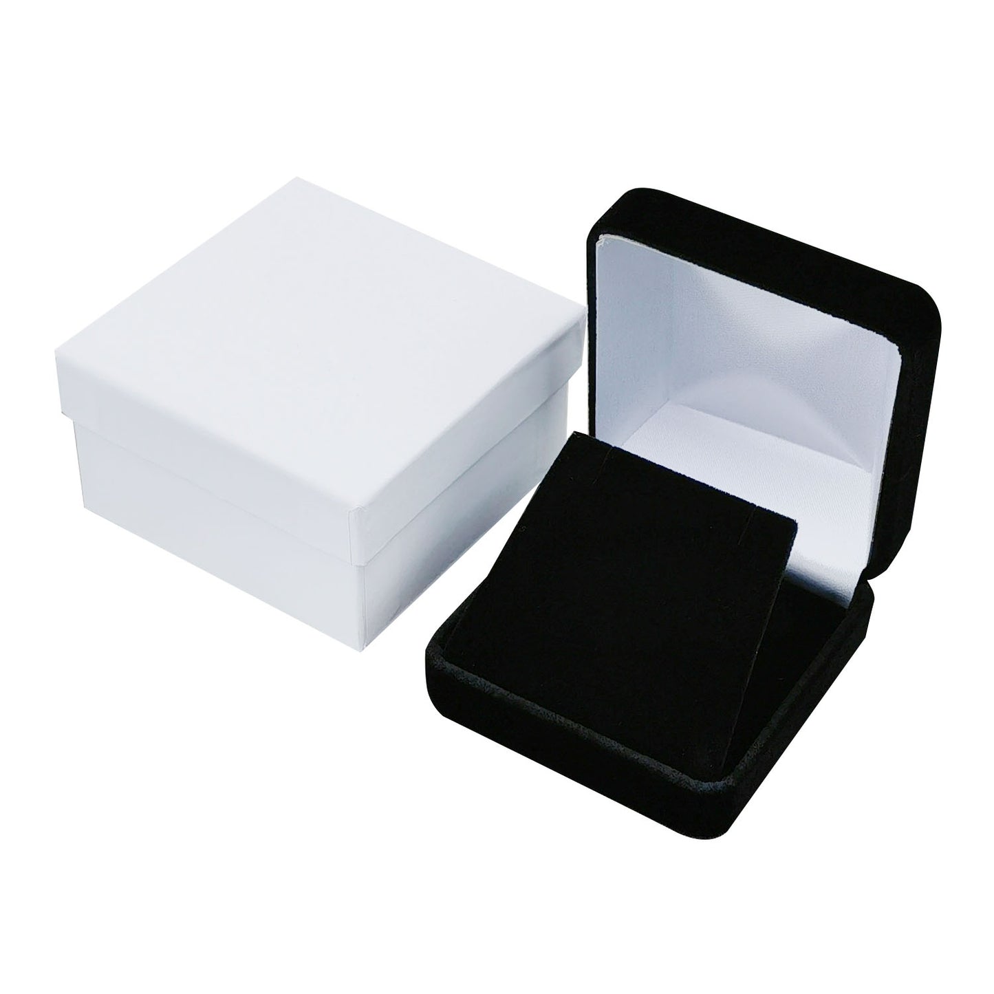 Cajas para anillos de terciopelo negro, precio por 12 unidades