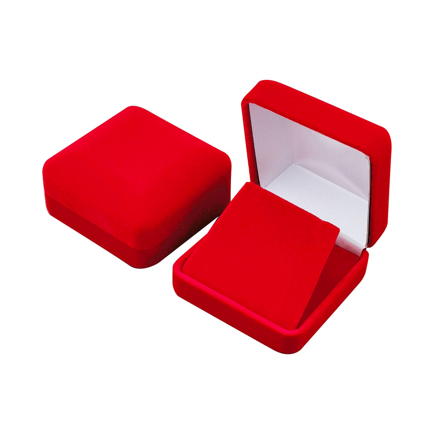 Cajas de terciopelo rojo para collares y pendientes, precio por 12 unidades