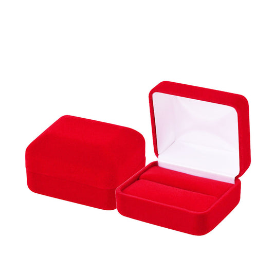 Cajas para anillos dobles de terciopelo rojo, precio por 12 piezas