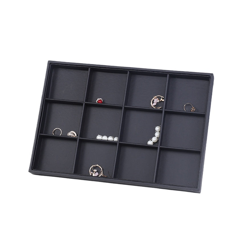 Black PU Leather Jewelry Display Tray