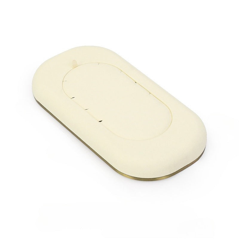Oval Jewelry Display Tray with Metal Base for Necklaces, Rings & Bracelets