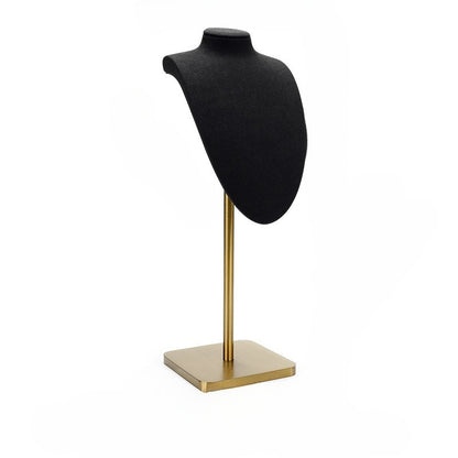 Black Microfiber Jewelry Display Stand, Necklace Pendant & Ring Counter Showcase Prop