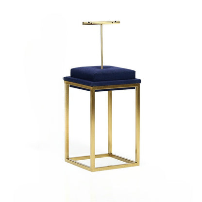 Luxury Gold Curved Jewelry Display Stand - Velvet Necklace Earring Ring Rack
