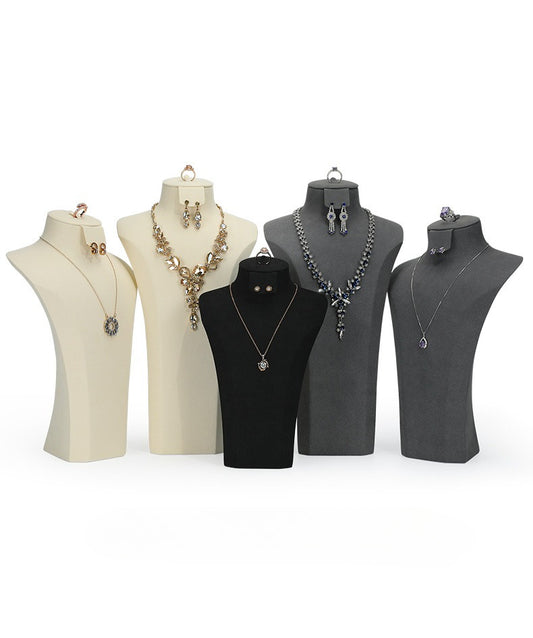 Microfiber Mannequin Jewelry Display Bust for Earrings Necklaces Rings