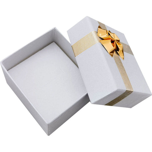 Silver gray B0922 ribbon paper ring gift box open view