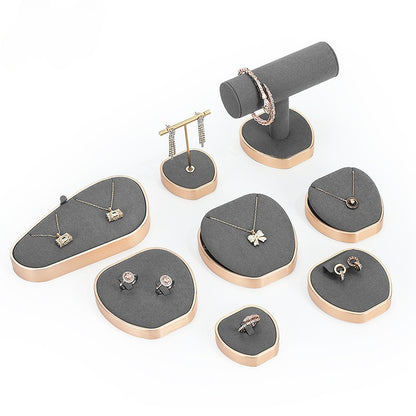 Gray Microfiber Jewelry Display Stand for Necklaces & Rings