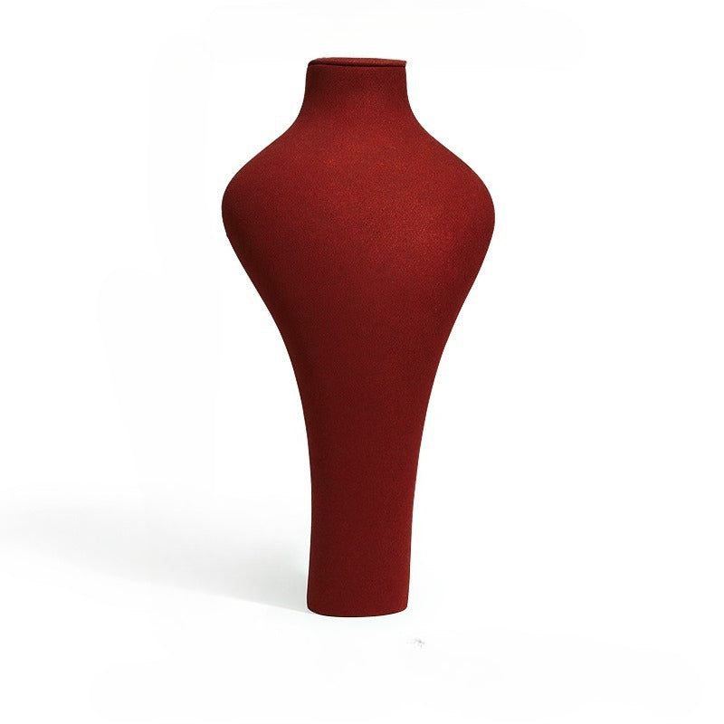 Burgundy Metal Jewelry Display Stand for Necklaces, Pendants & Earrings