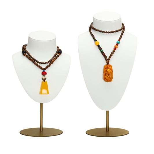 White Metal Necklace Display Bust
