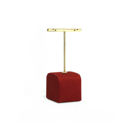 Burgundy Metal Jewelry Display Stand for Necklaces, Pendants & Earrings