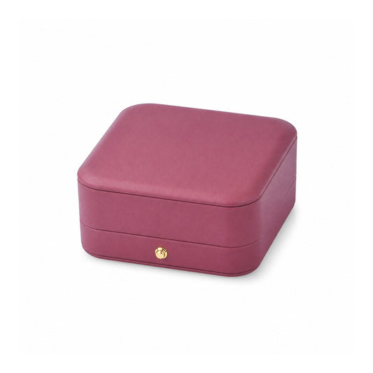 magenta PU bangle box, closed exterior in a three-quarter view.