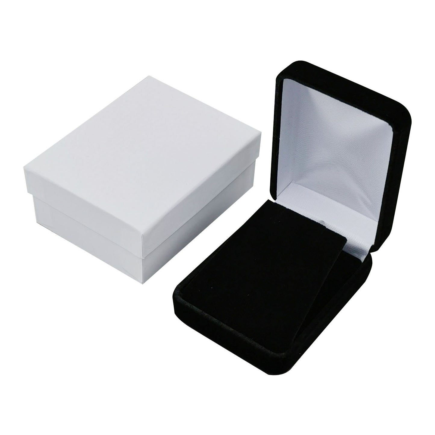 Black Rectangular Velvet Pendant Boxes, product view 2