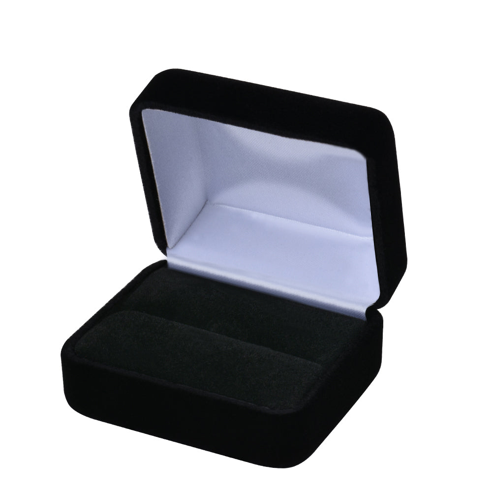 Black Velvet Double Ring Boxes, product view 2