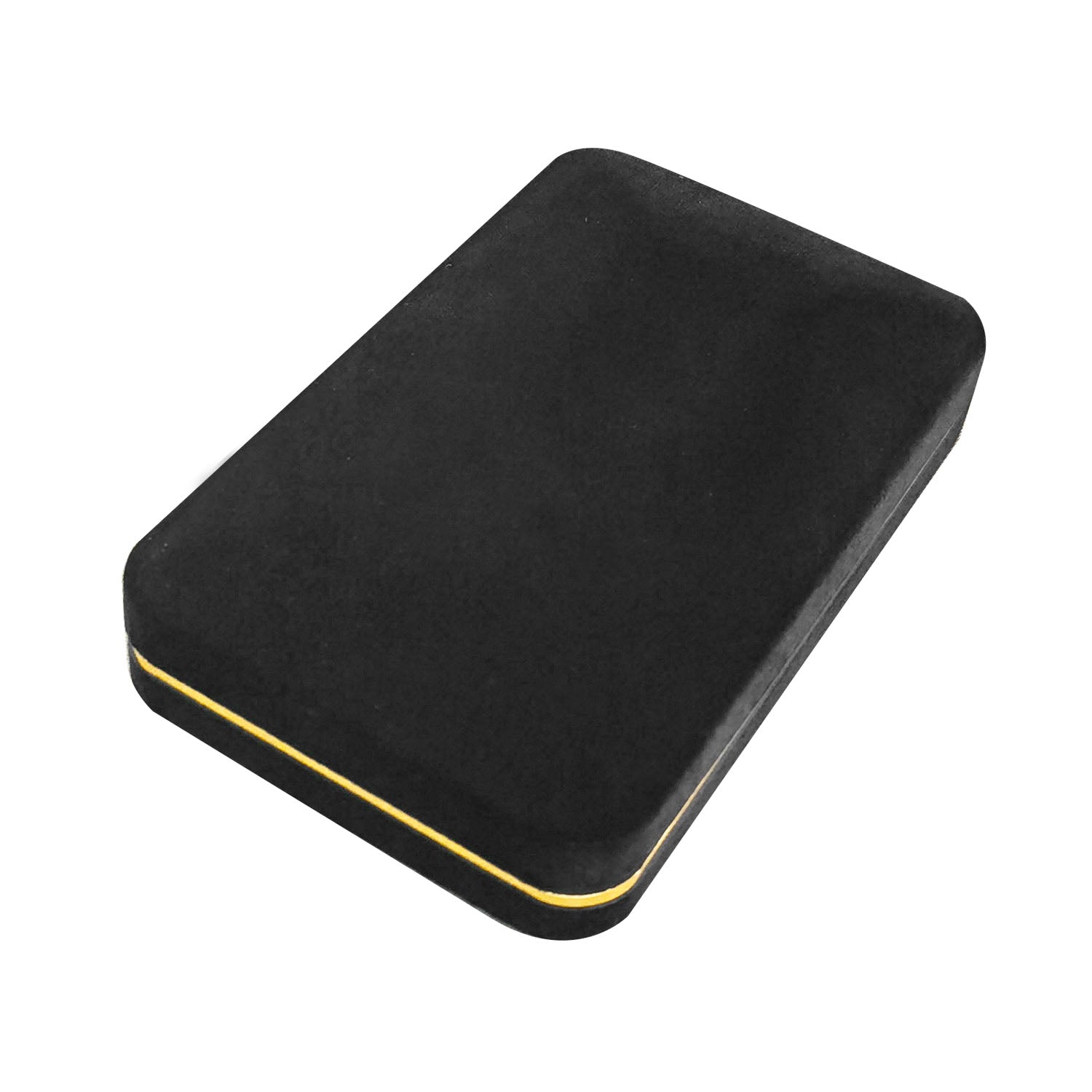 Black Velvet Necklace Boxes with Gold Trim, product view 4