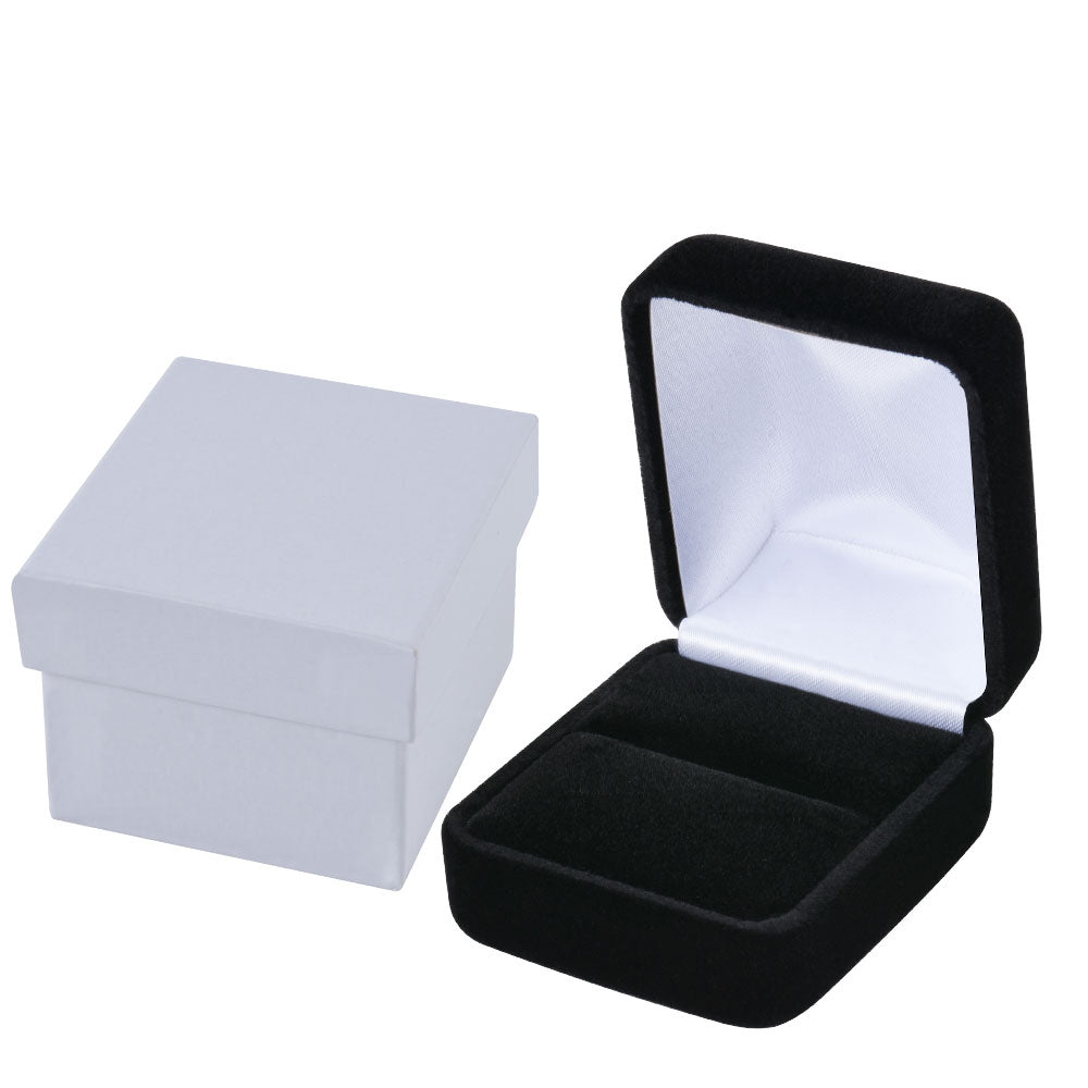 Black Velvet Single Ring Boxes, product view 3