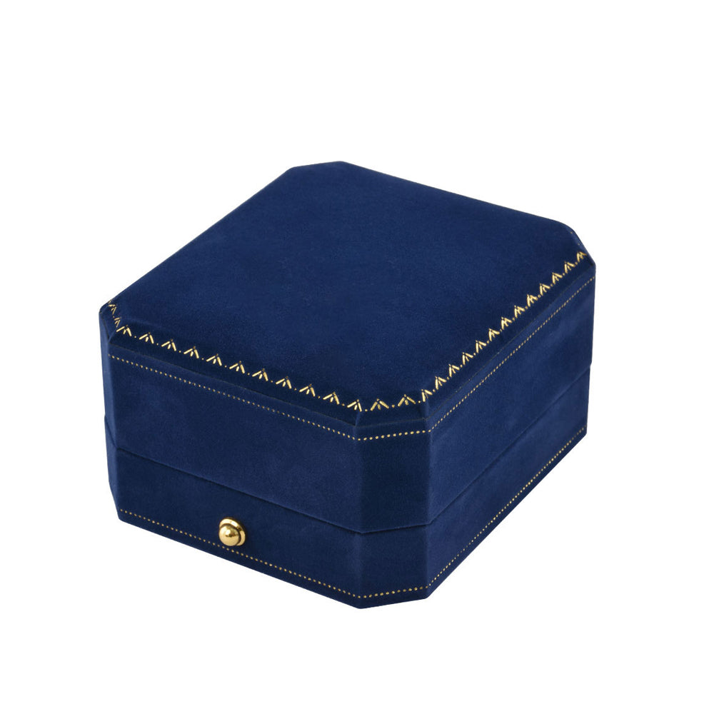 Blue Octagonal Velvet Pendant Boxes, product view 2