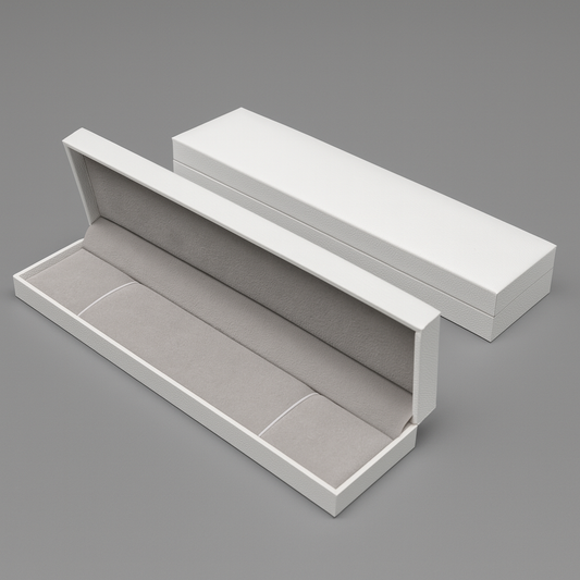 bracelet box - 24pcs White Bracelet Boxes L066-BR-R W front view