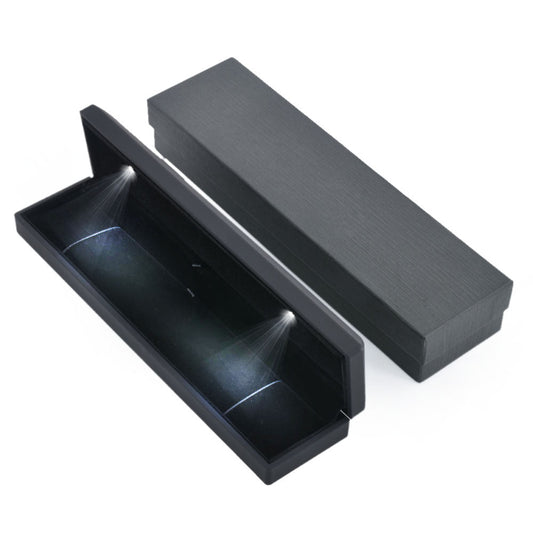 bracelet box - 12PCS Black LED Light Bracelet Boxes LB30BR-BK front view