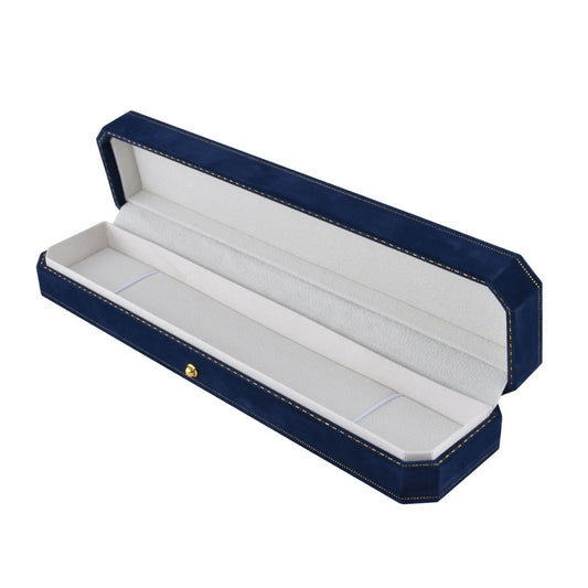 bracelet box - Blue Octagonal Velvet Bracelet Boxes - 12 Pack V17-B1 B W-12Pcs open view