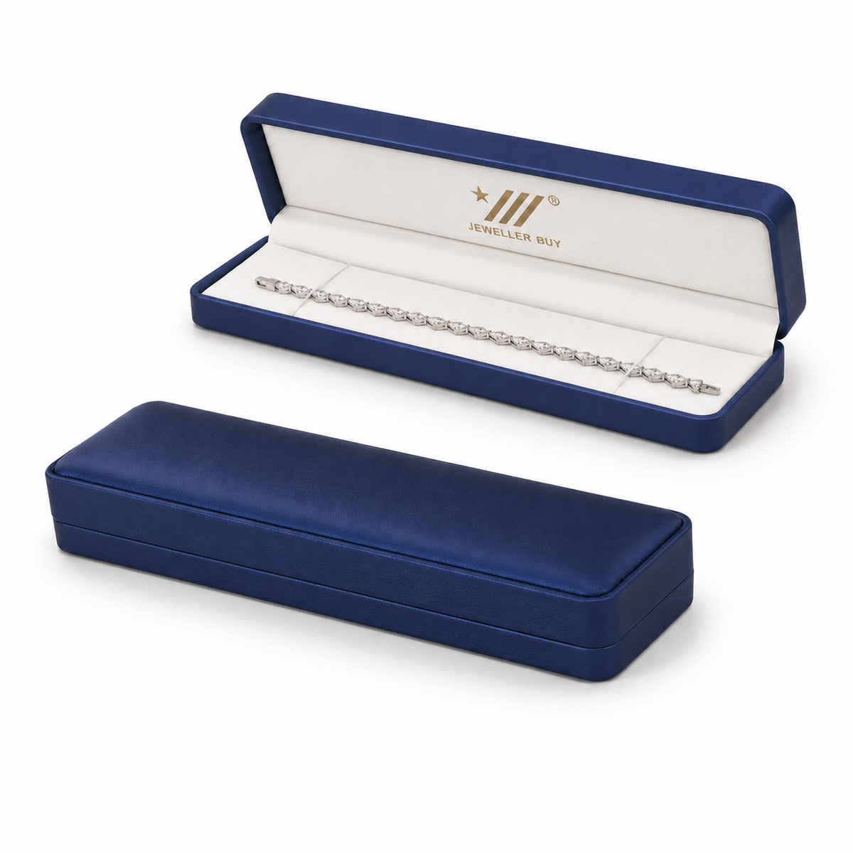 bracelet box - Blue PU Leather Bracelet Box 1-5 side view