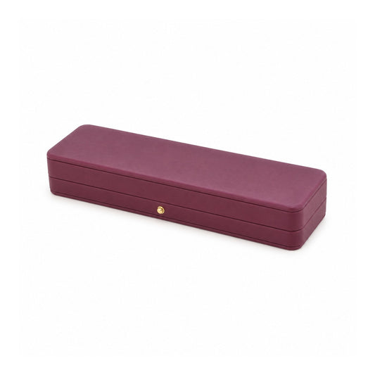 magenta PU bracelet box, closed exterior in a three-quarter view.