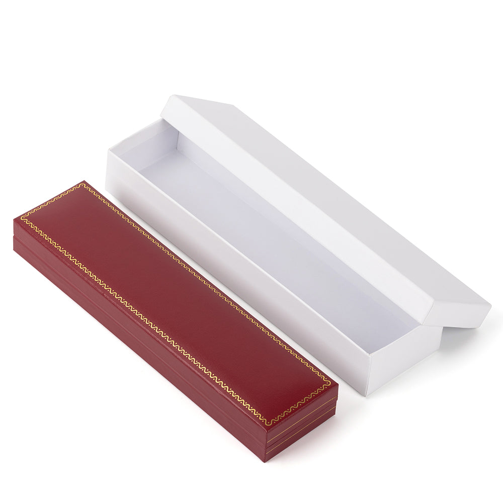 bracelet box - 6pcs Red Gold Leatherette Paper Bracelet Box LB5-R W side view