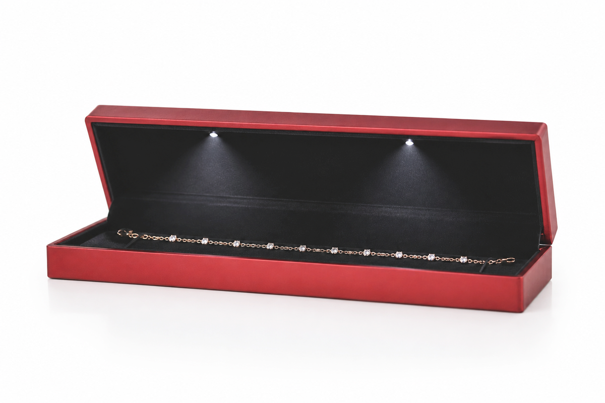 bracelet box - 12Pcs Red Black Bracelet Box LB56BR-R-12Pcs product view 05