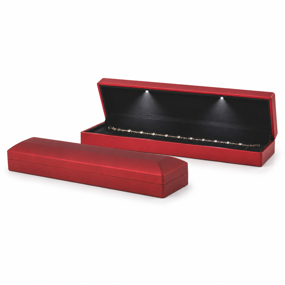 bracelet box - 12Pcs Red Black Bracelet Box LB56BR-R-12Pcs side view