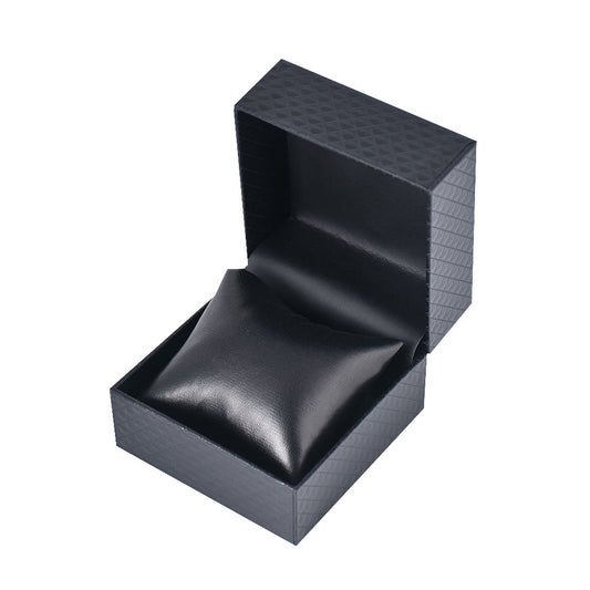 bracelet box and watch box - Black Paper Watch Bracelet Box WB003-BK front view