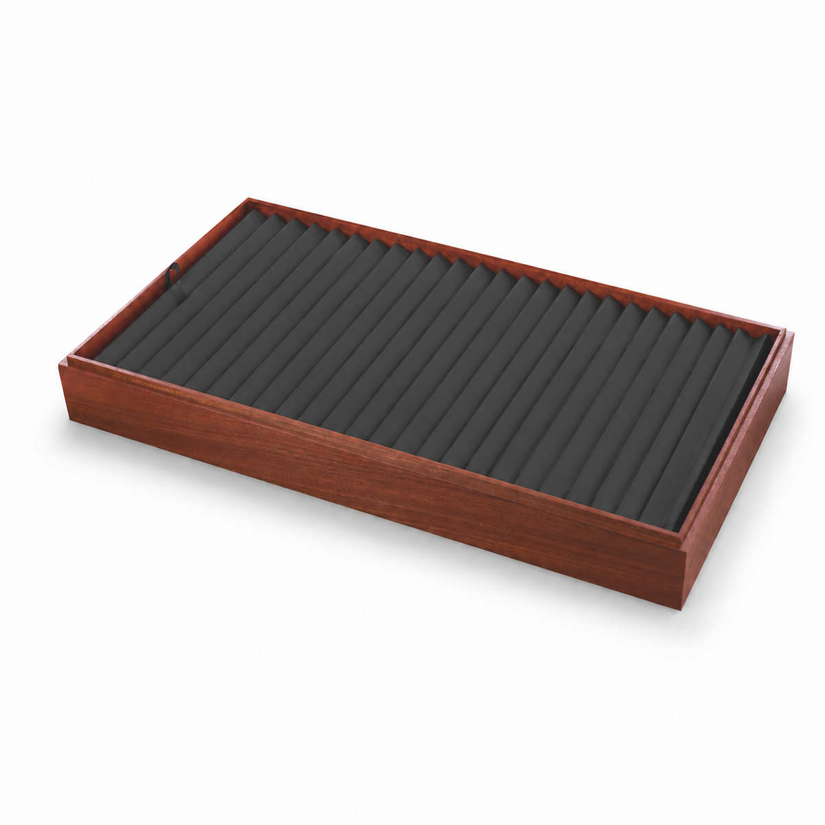 bracelet display - 24 Black Wooden Bracelet Display Tray T025BR24-BK front view