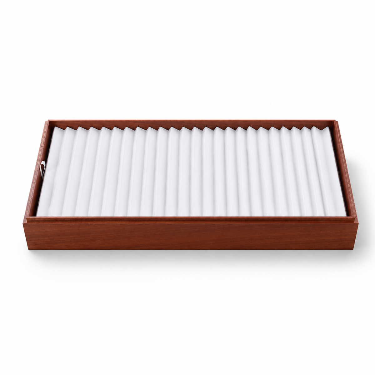 bracelet display - 24 White Wooden Bracelet Display Tray T025BR24-W side view